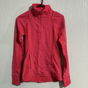 Lululemon Quarter Zip Top Pink Kangaroo Zip Pocket Ruffle Athletic Women’s 4